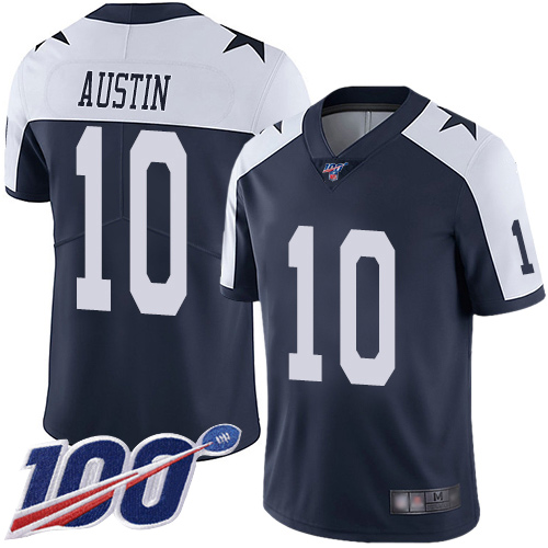 Men Dallas Cowboys Limited Navy Blue Tavon Austin Alternate 10 100th Season Vapor Untouchable Throwback NFL Jersey
